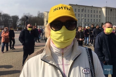 Peaceful protest in Brest in March 2020