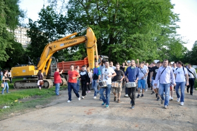 The park is ours!, protesting walkers in Banja Luka